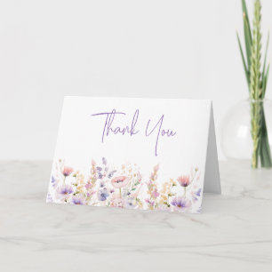 Carte De Remerciements Fleurs sauvages de lilas Mariage plié