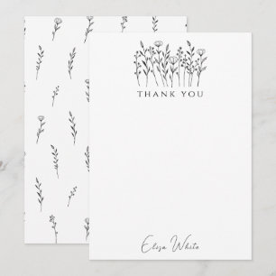 Carte De Remerciements Fleurs sauvages délicates - Art en ligne personnal