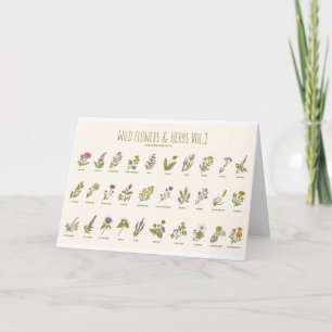 Carte De Remerciements Fleurs sauvages et herbes