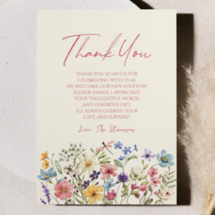 Carte De Remerciements Fleurs sauvages fleurs sauvages Baby shower de jar