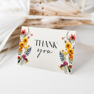 Carte De Remerciements Fleurs séchées Fête de mariage Remerciements