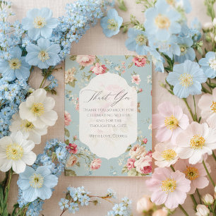 Carte De Remerciements Fleurs shabby chic