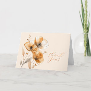 Carte De Remerciements Fleurs sur Crème, Votre Logo, Code QR, Nom de l'en