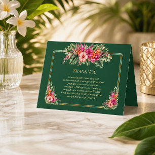Carte De Remerciements Fleurs tropicales colorées Hibiscus et verdure