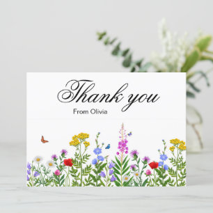 Carte De Remerciements Fleurs tropicales et Baby shower d'été verdoyant