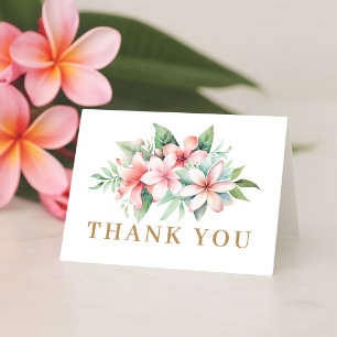 Carte De Remerciements Fleurs tropicales roses 