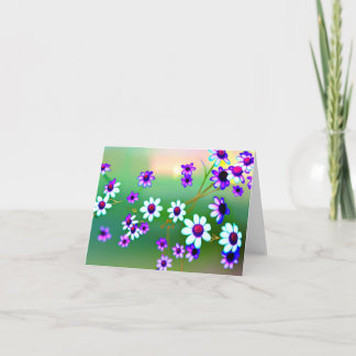 Carte De Remerciements Fleurs violettes et blanches vives