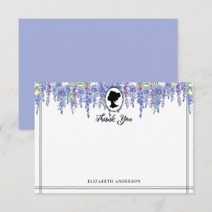 Carte De Remerciements Fleurs Violettes Vintage Réception de Mariage de l