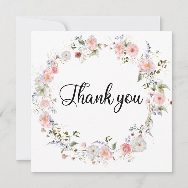 Carte De Remerciements Fleurs WildFloral (Devant)