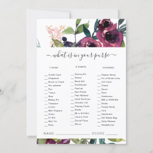 Carte De Remerciements Flora Bourgogne rose Qu'y a-t-il dans votre sac à