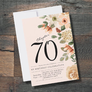 Carte De Remerciements Floral 70e anniversaire