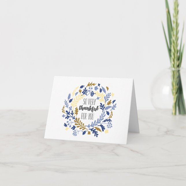 Carte de remerciements Floral Aquarelle // Périwin (Devant)