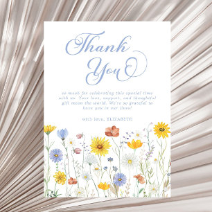Carte De Remerciements Floral Baby shower fleur sauvage