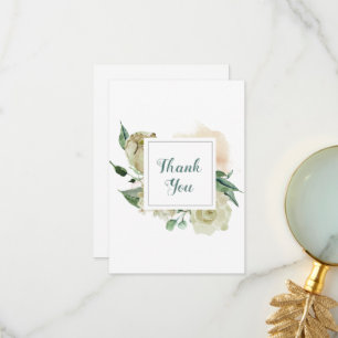Carte De Remerciements Floral blanc d'hiver