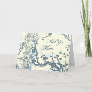 Carte de remerciements floral bleu de jour du