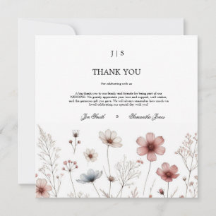 Carte De Remerciements Floral boho été simple