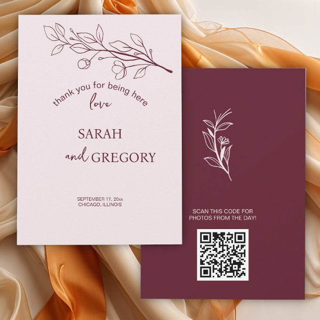 Carte de remerciements Floral Boho simple (Créateur téléchargé)