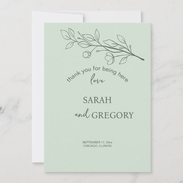 Carte de remerciements Floral Boho simple (Devant)