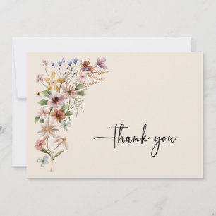 Carte de remerciements Floral Boho vintage