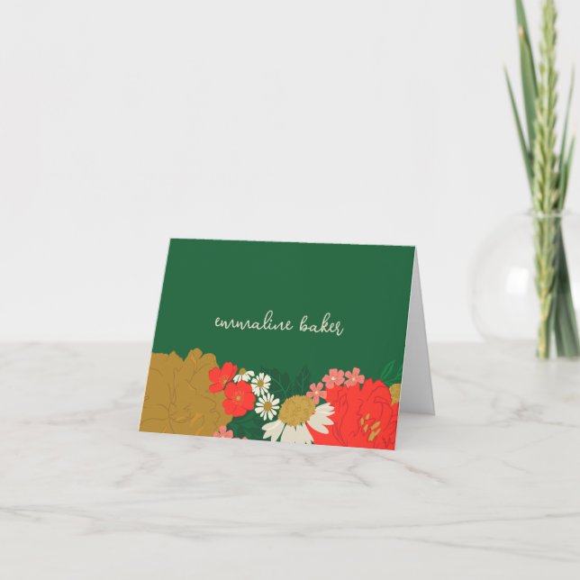 Carte De Remerciements Floral Bouquet Bridal Shower Thank You  (Devant)