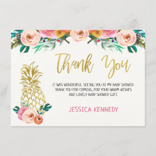 Carte de remerciements floral de baby shower