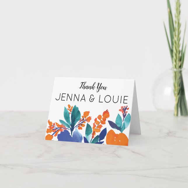 Carte de remerciements floral dynamique (Devant)