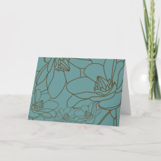 Carte de remerciements floral élégant - bleu et