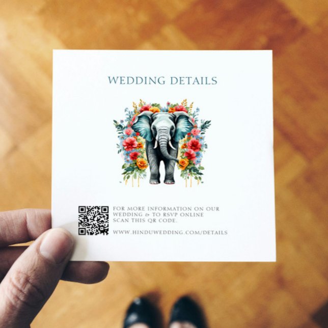 Carte De Remerciements Floral Elephant Bay Blue and White Détails du Mari (Créateur téléchargé)