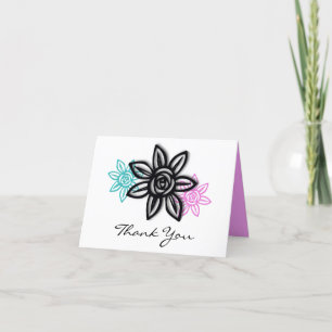 Carte de remerciements floral gai et coloré