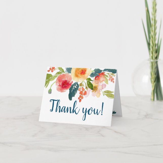 Carte De Remerciements Floral Garden Bridal Shower Thank You Card (Devant)
