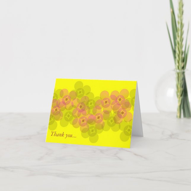 Carte de remerciements floral jaune (Devant)