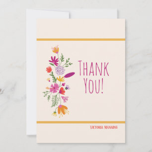 Carte de remerciements floral lunaire