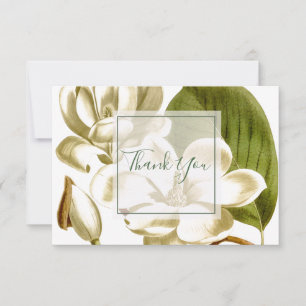 Carte De Remerciements Floral Magnolias Blanc
