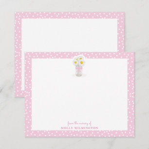 Carte De Remerciements Floral Mason Jar Pink Bow Girl Baby papeterie