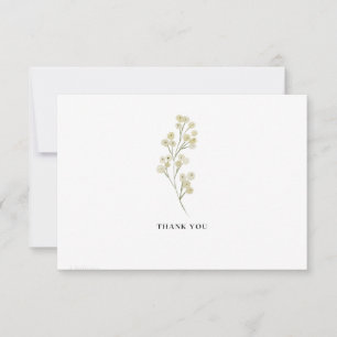 Carte de remerciements floral minimaliste