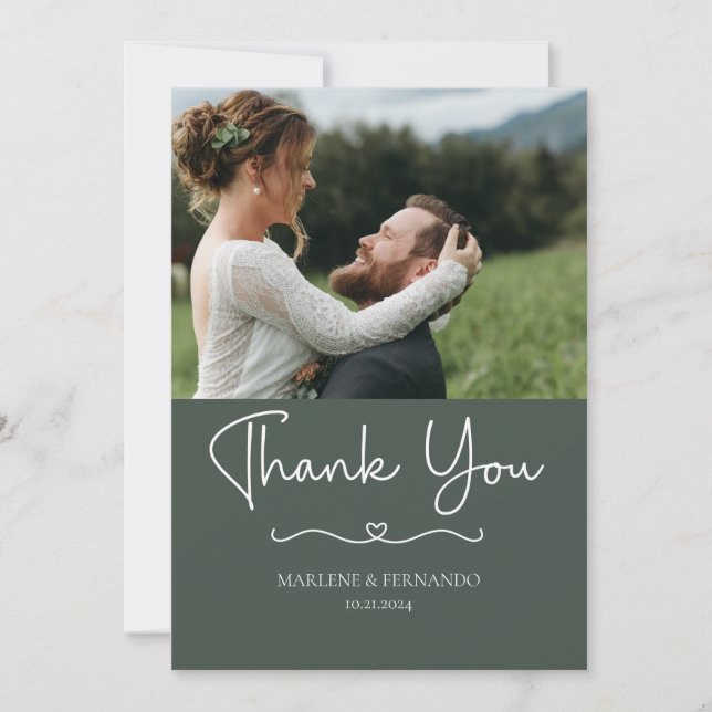 Carte de remerciements floral minimaliste (Devant)