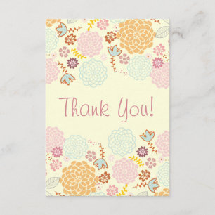 Carte De Remerciements Floral moderne de fantaisie de baby shower de