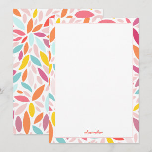 Carte De Remerciements Floral moderne Rose Nom personnalisé Multicolore R
