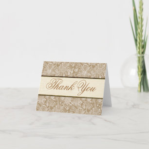 Carte de remerciements Floral Or