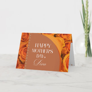 Carte De Remerciements Floral Orange Yellow Mother's Day Diva Card