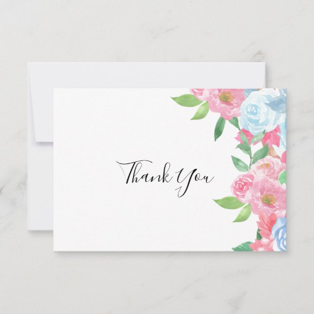 Carte de remerciements FLORAL PASTEL (Devant)
