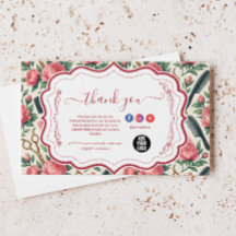 Floral Pink Green Hair Stylist Business