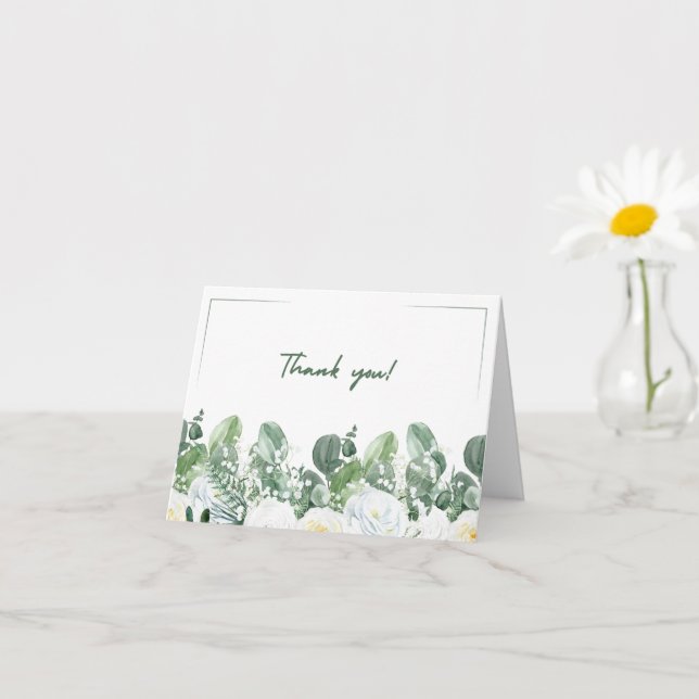 Carte de remerciements floral pliable (Petite plante)