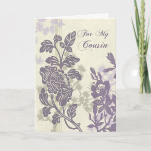 Carte de remerciements floral pourpre de