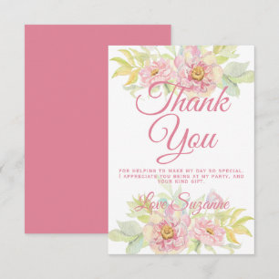 Carte De Remerciements Floral rose