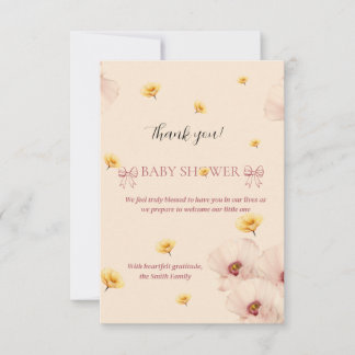 Carte de remerciements Floral Rose Garden