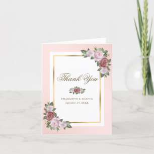 Carte de remerciements floral rose vif