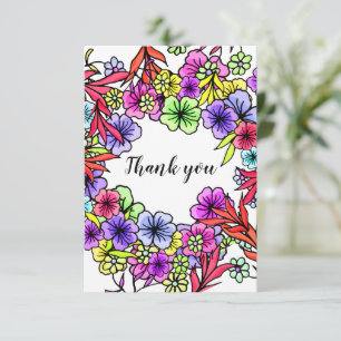 Carte de remerciements floral rustique moderne pou