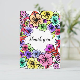 Carte de remerciements floral rustique moderne pou