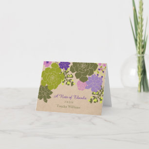 Carte de remerciements Floral Succulent rustique